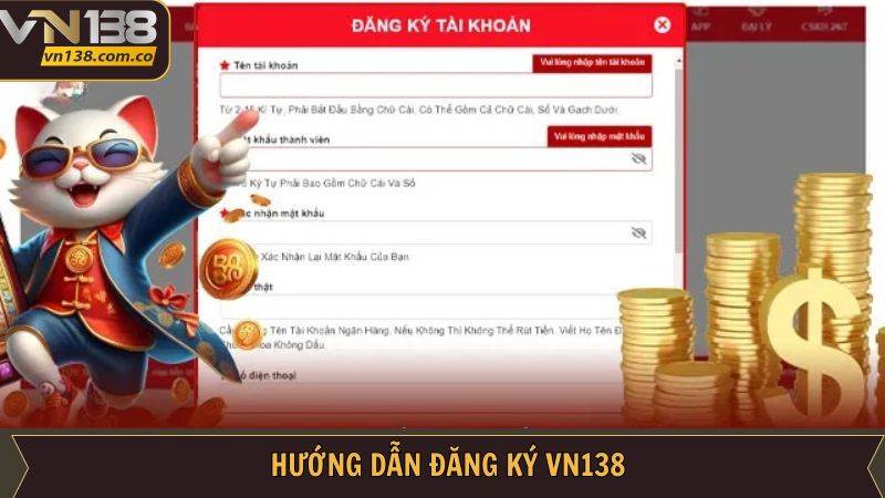 Đăng Ký VN138 - Tham Gia Cá Cược Ngay Chỉ Với Vài Thao Tác 4 Chỉ dẫn cụ thể cá thao tác tạo tài khoản hội viên tại VN138